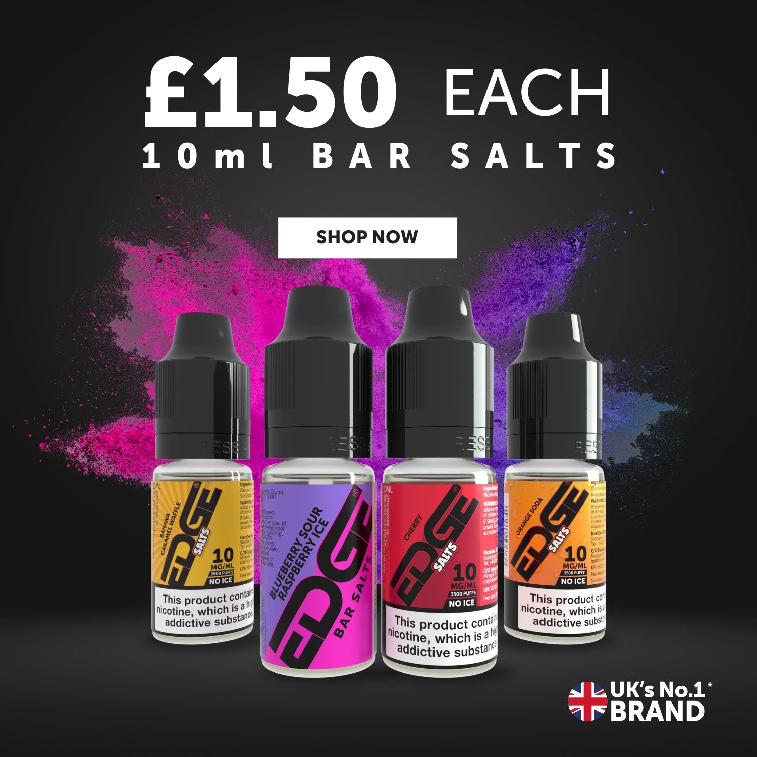 EDG£ Vaping Bar Salts Nic Salts Mobile Banner