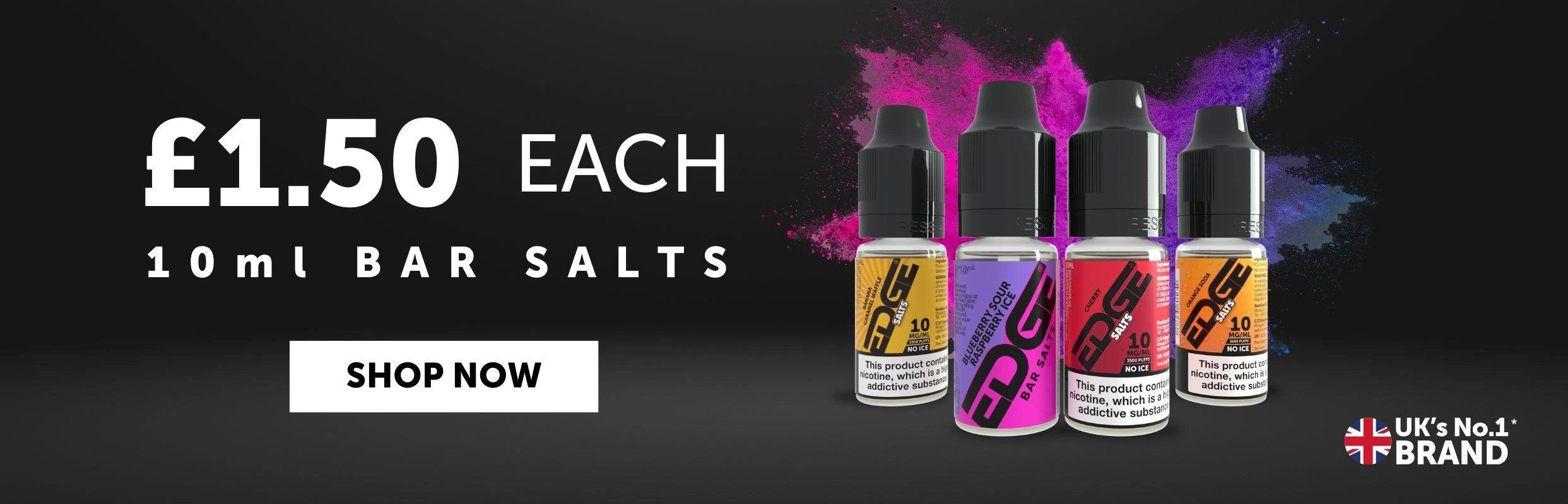 EDG£ Vaping Bar Salts Nic Salts Desktop Banner